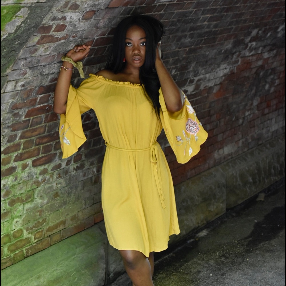 “Speed Control New York”Off The Shoulder Dress